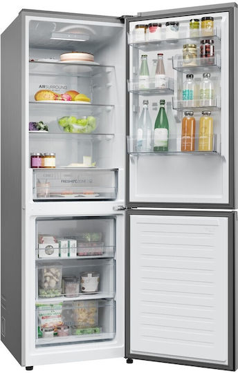 Haier Combină frigorifică 355lt Total NoFrost Î185xL59.5xA66.7cm. Inox HDPR1618ANPK