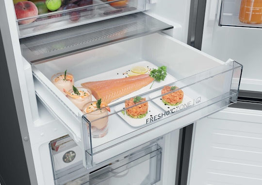 Haier Combină frigorifică 409lt Total NoFrost Î205xL59.5xA66.7cm. Inox HDPR1620ANPK