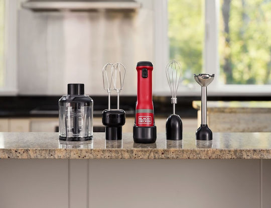 Black & Decker Handmixer mit Inox-Stab Rot