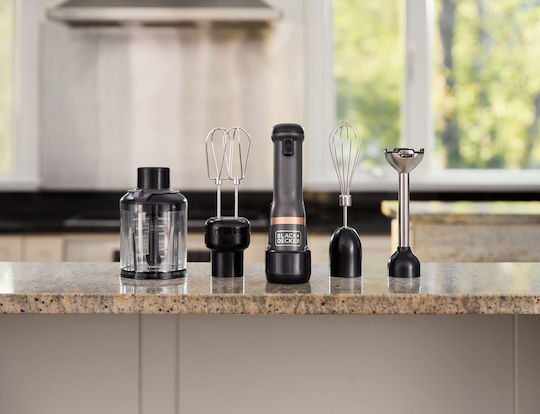 Black & Decker Blender de Mână cu Tijă din Inox Negru