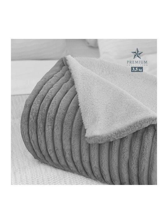 Isadore Lorraine Premium Κουβέρτα Sherpa Υπέρδιπλη 220x240εκ. Γκρι
