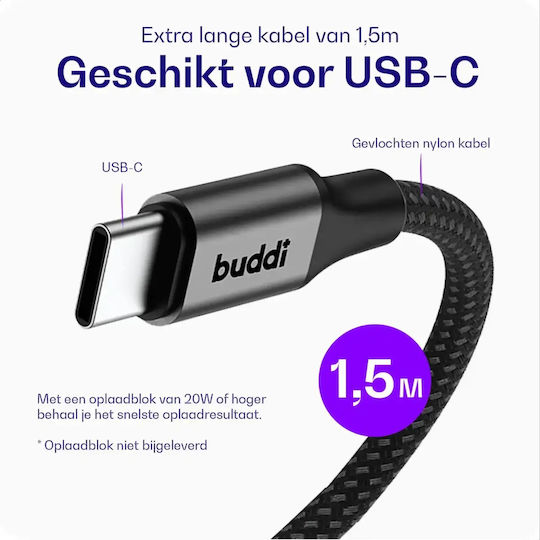 Buddi Φορτιστής Magsafe 15W Γκρι