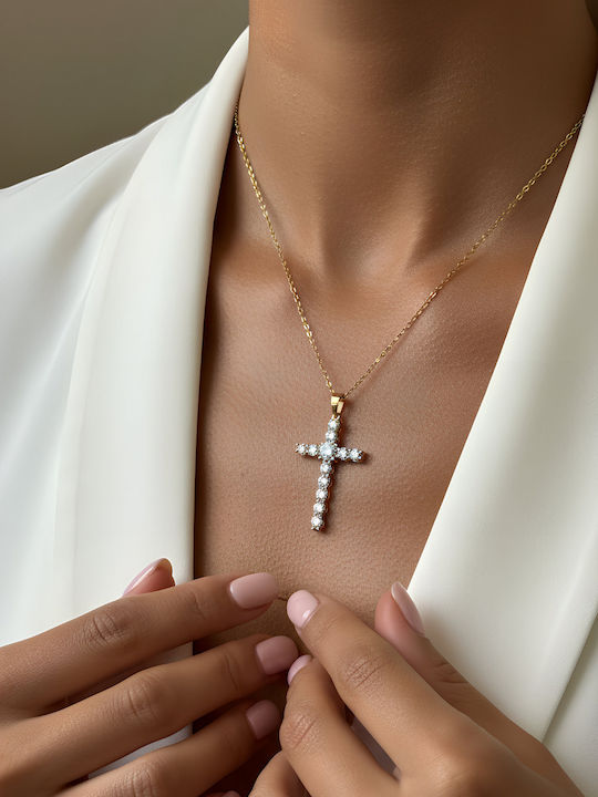 Chrysothemiss Woman Cross Heavenly Spark White Zircon Eco Copper