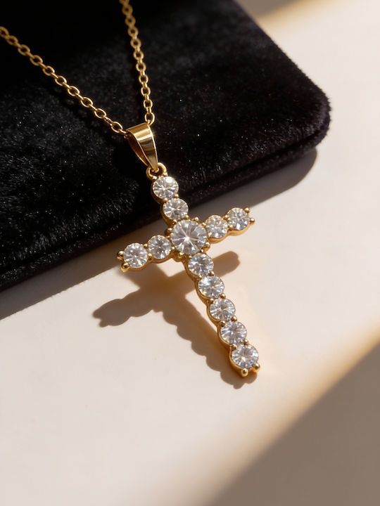 Chrysothemiss Woman Cross Heavenly Spark White Zircon Eco Copper