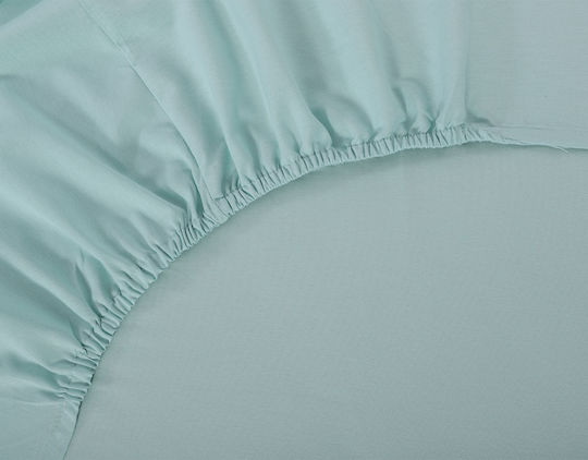 Silk Fashion Super-Double Fitted Sheet 165x200+35cm Misty Jade