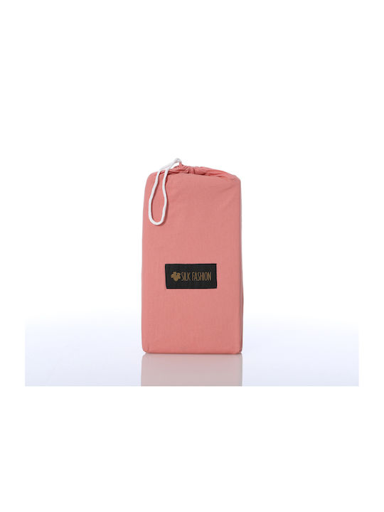 Silk Fashion Sheet Super-Double 245x267cm. Coral Almond