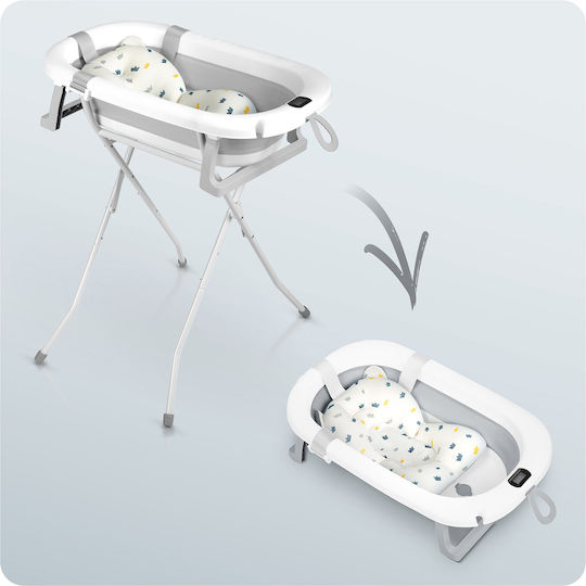 Ricokids Babybadewanne mit Basis mit Thermometer Weiß