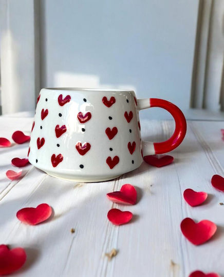 Hearts Mug Ceramic Red