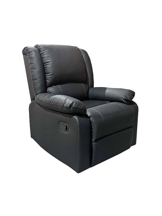 Relax Ohrensessel aus Kunstleder Black 84x91x102cm