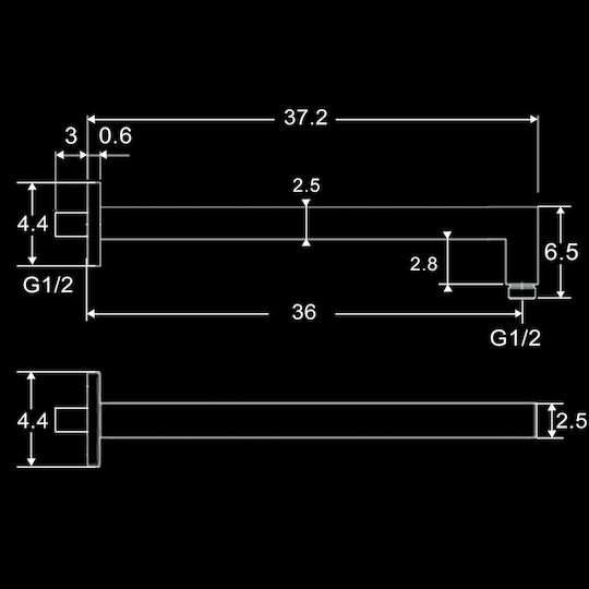 Vinci Vincirain Family V772157 Mattschwarzer Duscharm-Verlängerung