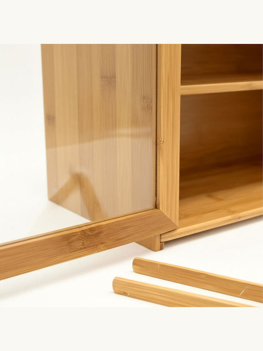 Relaxdays Brotkasten aus Bambus Braun 31x40x17.5cm