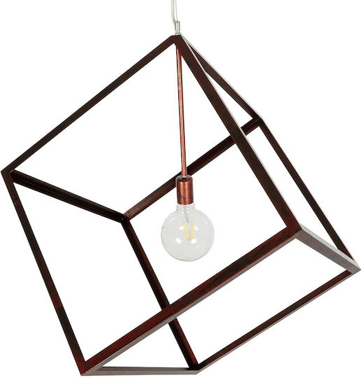 GloboStar Cube Hängelampe Kupfer mit Fassung E27 70x70x87cm.