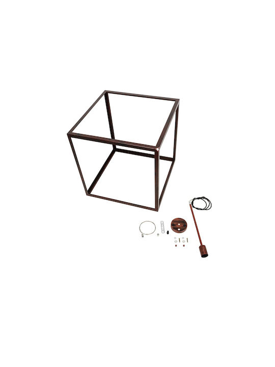 GloboStar Cube Hängelampe Kupfer mit Fassung E27 70x70x87cm.