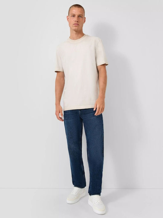 Ανδρικό Παντελόνι Τζιν με Regular Straight Εφαρμογή Dark Navy