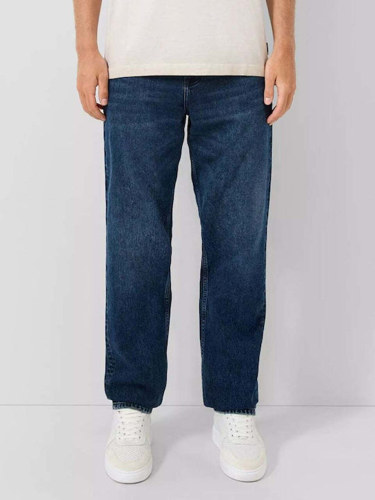 Ανδρικό Παντελόνι Τζιν με Regular Straight Εφαρμογή Dark Navy