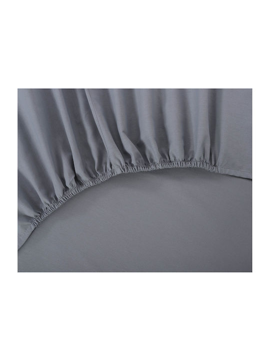 Silk Fashion Sheet Super-Double with Elastic 165x200+35cm. Quarry