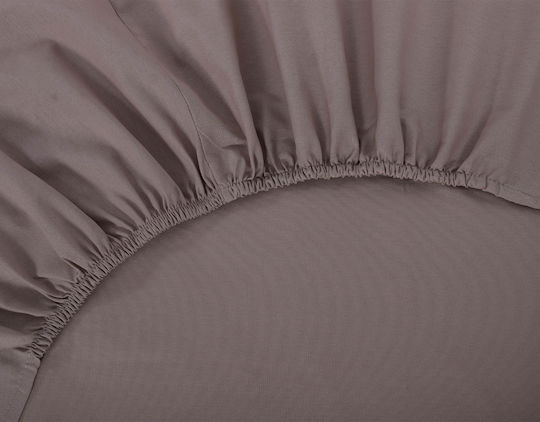 Silk Fashion Sheet Super-Double with Elastic 165x200+35cm. Mashroom