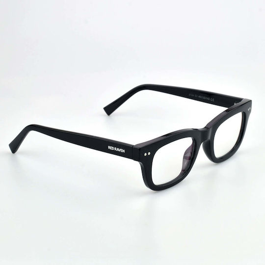 Blue Light Blocking Glasses Red Raven Series Z Black