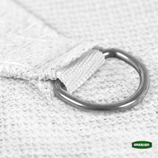 Grasher Rectangular Shade Sail White With Hoops 2x3m 180gr/m²