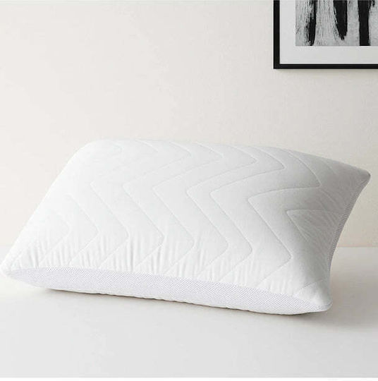 Cool Sleep Bed Pillow With Air Circulation And Satin Fabric White 50x70cm