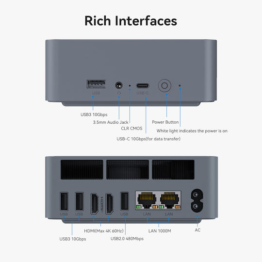 Beelink EQi12 Mini PC (Core i5-12450H/16GB DDR4/500GB SSD/W11 Pro)