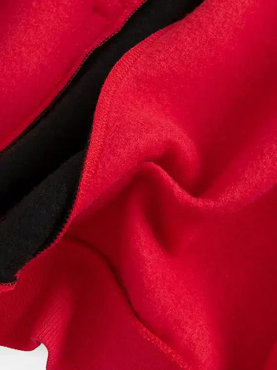 Fleece Kinder-Sweatshirt Strickjacke mit Kapuze Rot