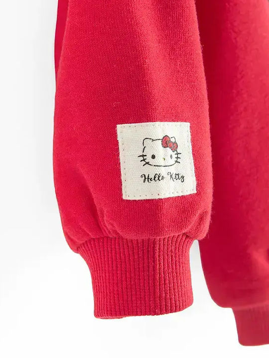 Fleece Kids Sweatshirt Cardigan Red