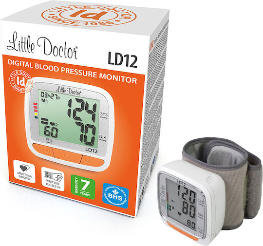 Little Doctor Ld 12 Tensiometru Electronic de Încheietură Detectare Aritmie Indicator OMS Afișare Dată Oră