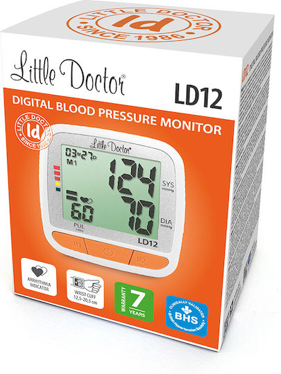 Little Doctor Ld 12 Tensiometru Electronic de Încheietură Detectare Aritmie Indicator OMS Afișare Dată Oră