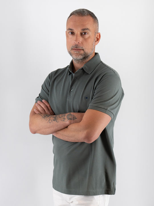 Polo Kurzarmbluse Khaki