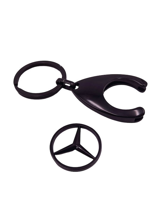 Depox Keychain Set Three Mercedes 7.5 Cm Metal Black