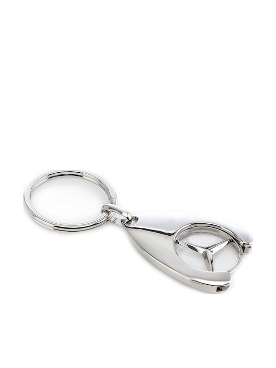 Set Două Brelocuri Depox Mercedes 7 5 Cm Metalic Argintiu