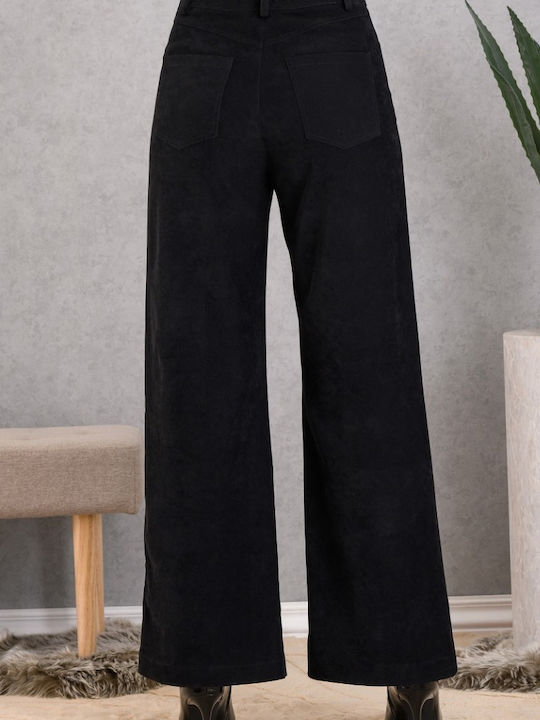 Femei Talie înaltă Din material textil Pantaloni cu elastic Black