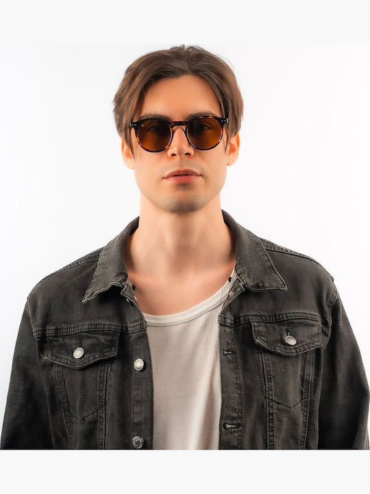 Red Raven Athene Unisex Sunglasses with Brown Frame and Red Polarized Lens