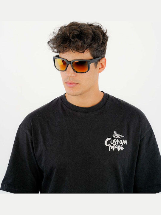 Red Raven Rapid Unisex Ochelari De Soare Cu Ramă Neagră Din Plastic Și Lentile Roșii