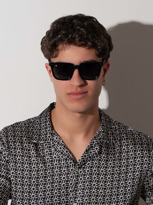 Red Raven Jasper Unisex Sunglasses with Black Frame and Black Polarized Lenses