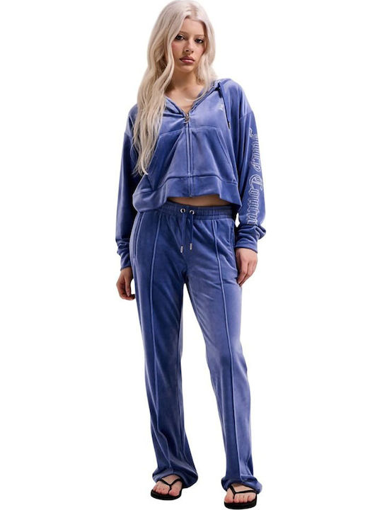 Tina Jogginghose Samt Grey Blue