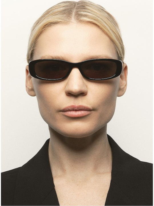 Kaleos Unisex Sunglasses with Black Plastic Frame and Black Lens MINX 1