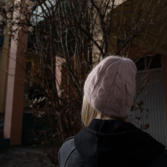 Σκουφάκι Beanie Γυναικείος Σκούφος Πλεκτός σε Ροζ χρώμα