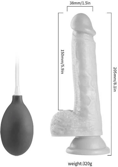 Smd Ultrawet 2.0 Realistic Squirting Dildo And Vibrator 2-in-1 Penetrating And Squirting Dildo With Suction Cup And Pump 20.5cm Flesh