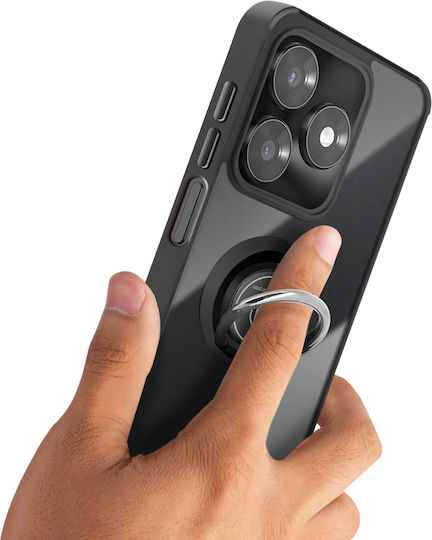Avizar Handyhülle Ehre X5C Plus 4G Drehbarer Magnetring Mattierte Oberfläche Schwarz