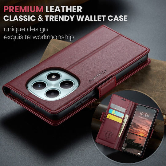 Caseme 023 Luminus Wallet Leather / Synthetic Leather Burgundy Redmi Note 15