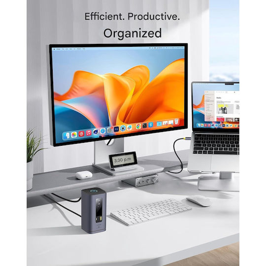 Dock / USB-C Stație de andocare cu HDMI 4K PD Ethernet și conexiune 3 monitoare Argintiu (B0D17Q82X4)