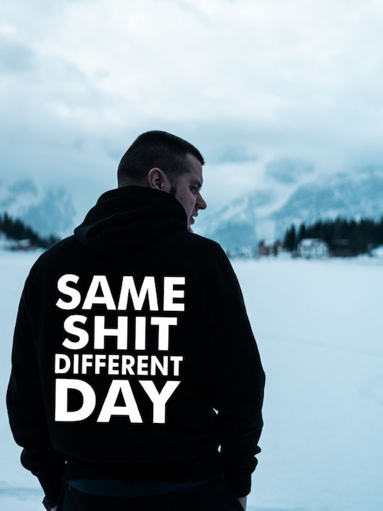 Bedruckte Blusen Same Shit Different Day Hood914-Schwarz