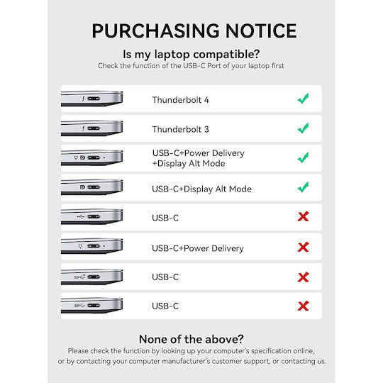 USB C Hub Док / USB-C Докинг станция с HDMI 4K PD Ethernet и свързване 2 монитора Сребрист