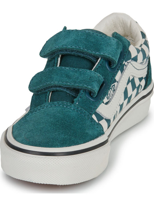 Old Skool V Παιδικά Sneakers με Σκρατς Πράσινα