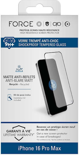 Force Glass Tempered Glass Screen Protector 9h+ Iphone 16 Pro Max Anti-glare 2.5d Transparent