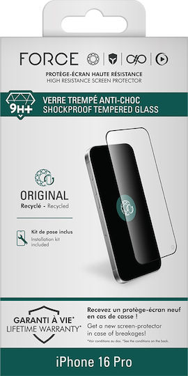 Force Glass Tempered Glass 2.5d Compatible Iphone 17/16 Pro Hardness 9h+ Ultra-resistant Transparent