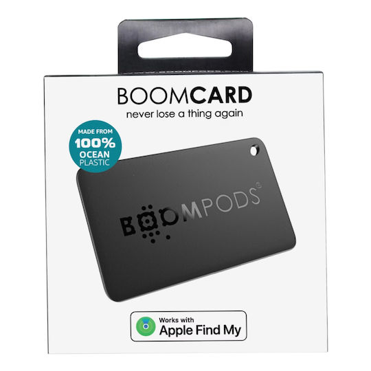 Boompods Boomcard Kreditkarten-Size Airtag Schlüsselbund-Etui Android Find My Ipx7 Schwarz