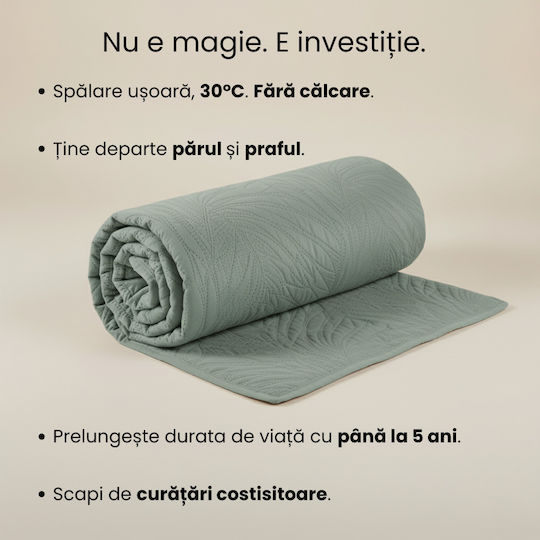 Κουβερλί Υπέρδιπλο Mint Green 220x240cm
